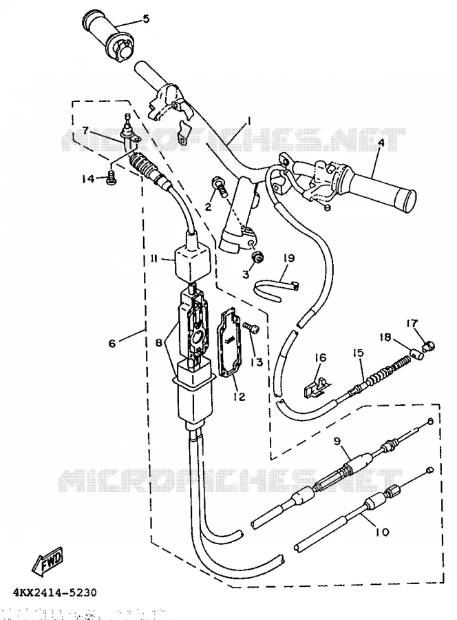 HANDLEBAR & CABLES Yamaha SCOOTER 50 1995 YA  YA50ZA