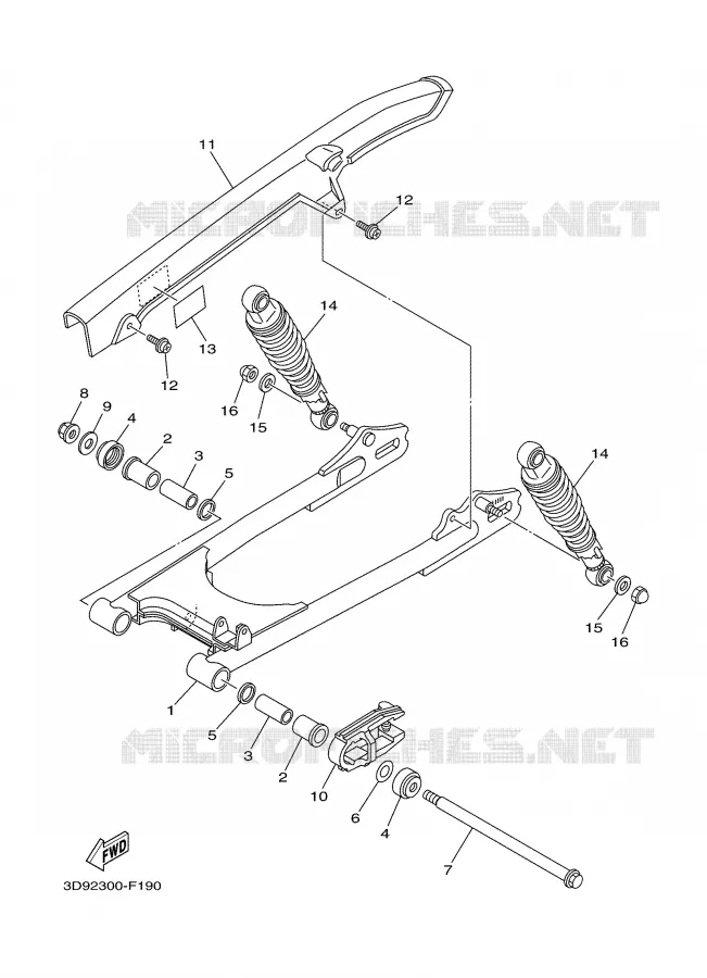 SWINGARM / SHOCK ABSORBER Yamaha MOTO 125 2007 YBR  YBR125ED
