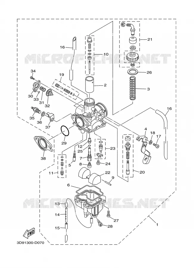 CARBURETOR Yamaha MOTO 125 2008 YBR  YBR125ESD