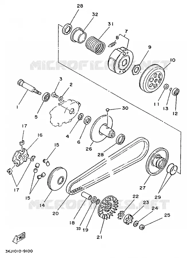STARTER CLUTCH Yamaha SCOOTER 50 1992 EVOLIS  YE50