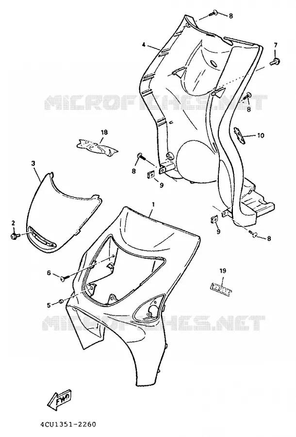 LEG SHIELD Yamaha SCOOTER 50 1992 EVOLIS  YE50