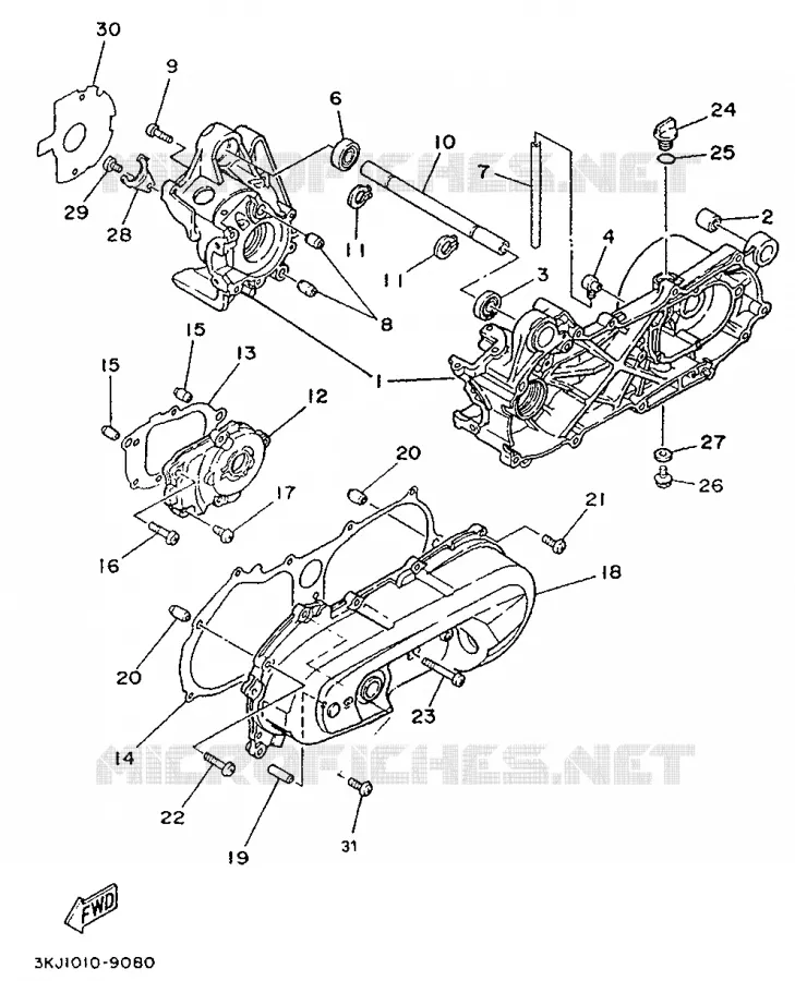CRANKCASE Yamaha SCOOTER 50 1992 EVOLIS  YE50