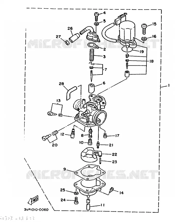 CARBURETOR Yamaha SCOOTER 50 1993 EVOLIS  YE50