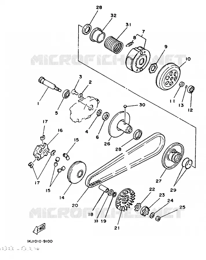 STARTER CLUTCH Yamaha SCOOTER 50 1993 EVOLIS  YE50