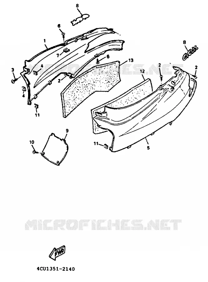 SIDE COVER Yamaha SCOOTER 50 1993 EVOLIS  YE50