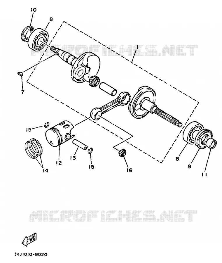 CRANKSHAFT / PISTON Yamaha SCOOTER 50 1993 EVOLIS  YE50