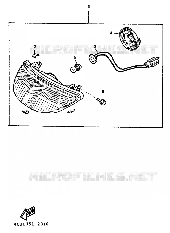 HEADLIGHT Yamaha SCOOTER 50 1993 EVOLIS  YE50
