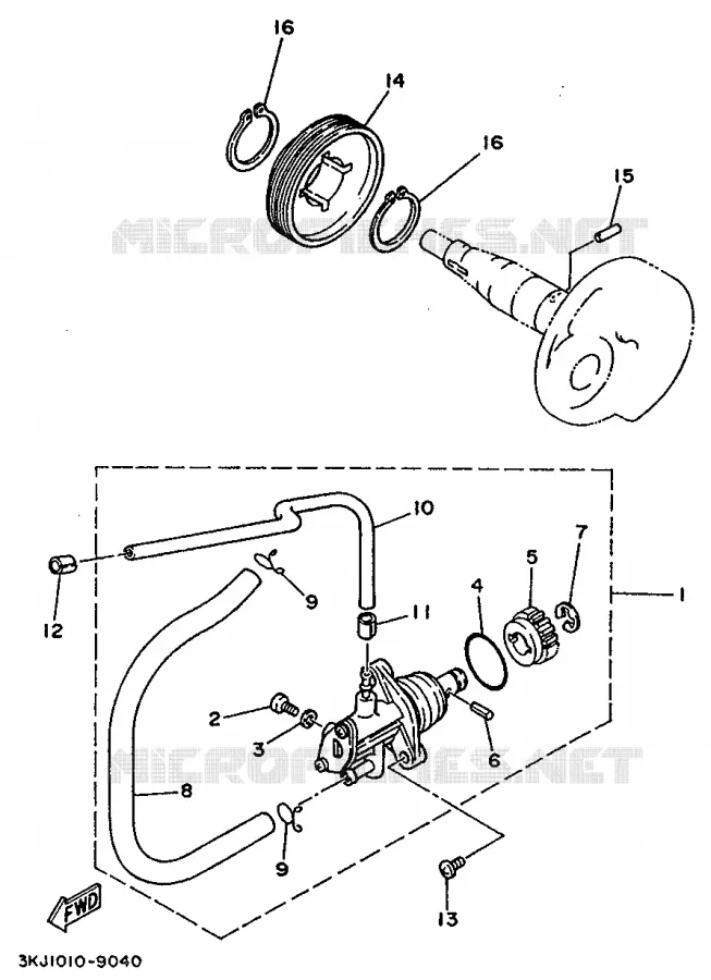 OIL PUMP Yamaha SCOOTER 50 1993 EVOLIS  YE50