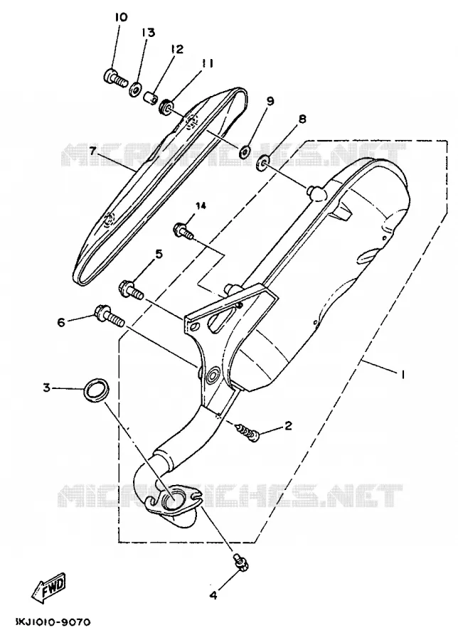 EXHAUST Yamaha SCOOTER 50 1993 EVOLIS  YE50