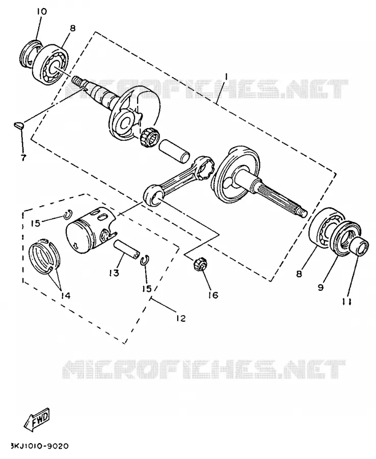CRANKSHAFT / PISTON Yamaha SCOOTER 50 1995 EVOLIS  YE50