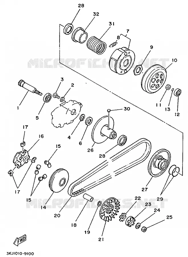 STARTER CLUTCH Yamaha SCOOTER 50 1995 EVOLIS  YE50