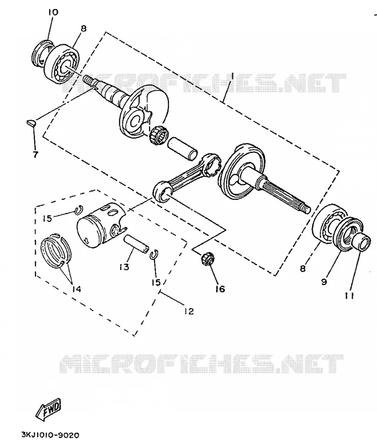CRANKSHAFT / PISTON Yamaha SCOOTER 50 1995 EVOLIS  YE50