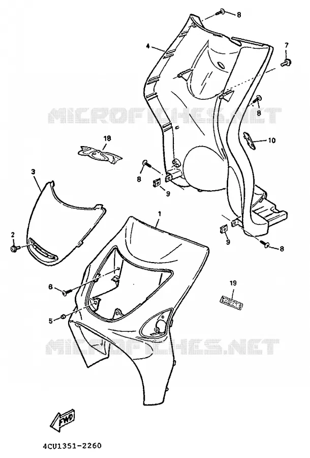 LEG SHIELD Yamaha SCOOTER 50 1995 EVOLIS  YE50