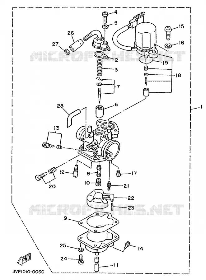 CARBURETOR Yamaha SCOOTER 50 1995 EVOLIS  YE50