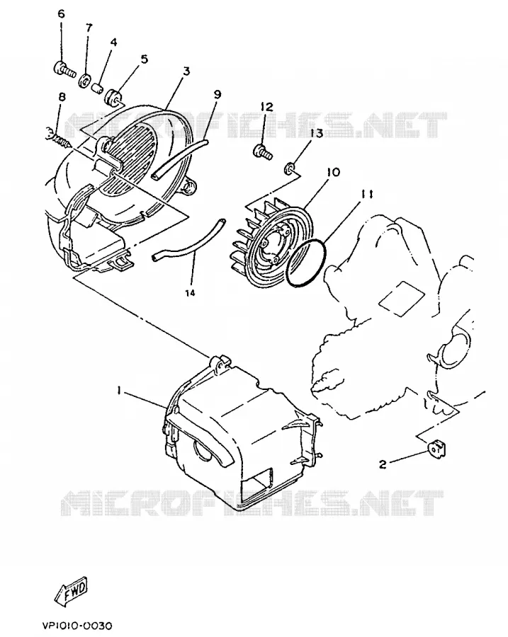 AIR SHROUD & FAN Yamaha SCOOTER 80 1995 ZEST  YE80