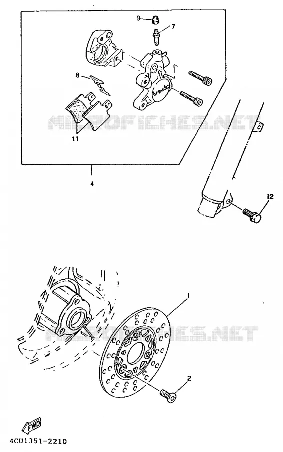 FRONT BRAKE CALIPER Yamaha SCOOTER 80 1995 ZEST  YE80