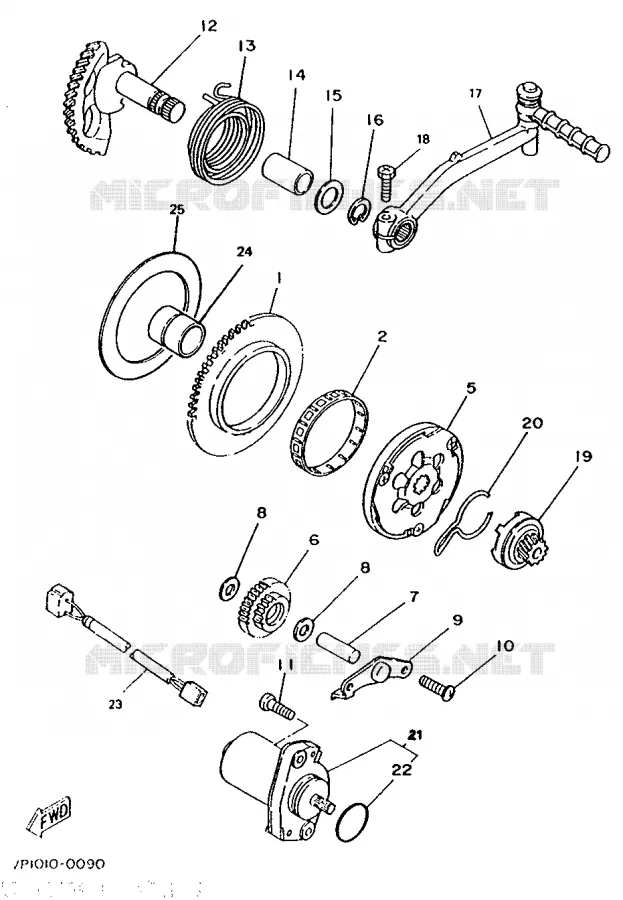 STARTER MOTOR Yamaha SCOOTER 80 1995 ZEST  YE80
