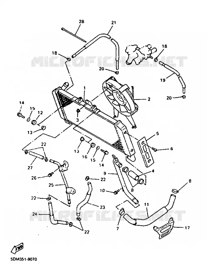 RADIATOR / HOSES Yamaha SCOOTER 50 1998 FLIPPER  YH50