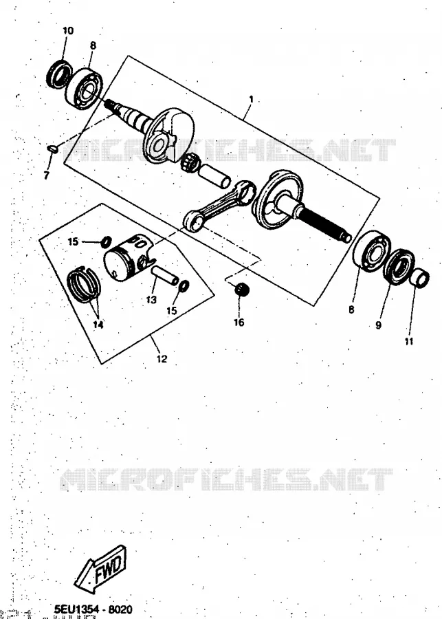 CRANKSHAFT / PISTON Yamaha SCOOTER 50 1998 FLIPPER  YH50