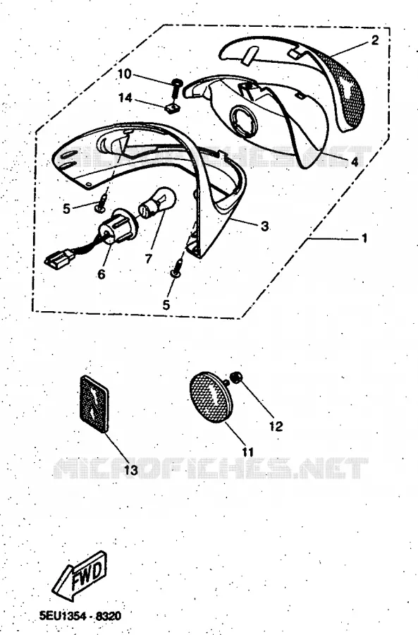 TAIL LIGHT Yamaha SCOOTER 50 1998 FLIPPER  YH50