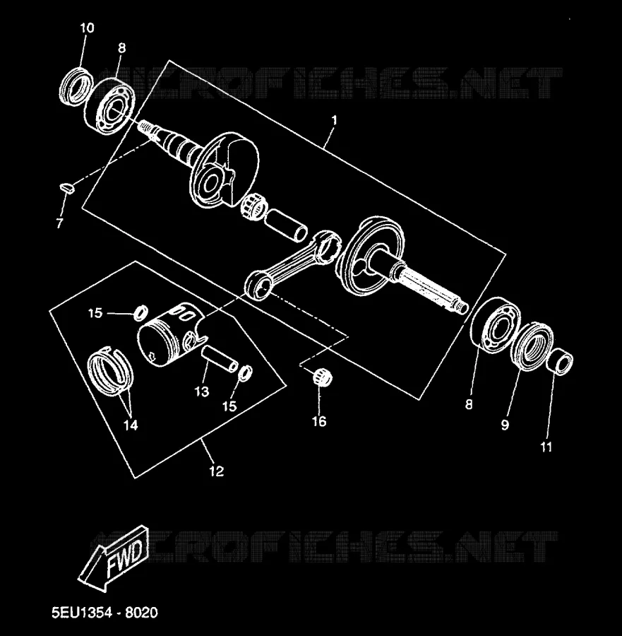 CRANKSHAFT / PISTON Yamaha SCOOTER 50 2000 FLIPPER  YH50