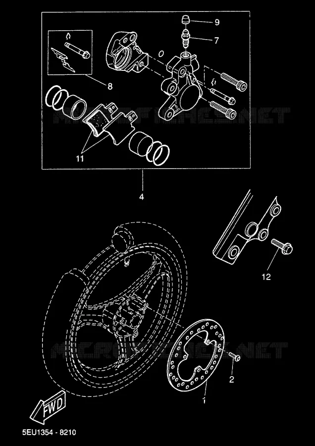 FRONT BRAKE CALIPER Yamaha SCOOTER 50 2000 FLIPPER  YH50