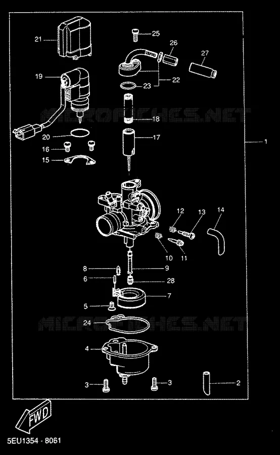CARBURETOR Yamaha SCOOTER 50 2000 FLIPPER  YH50