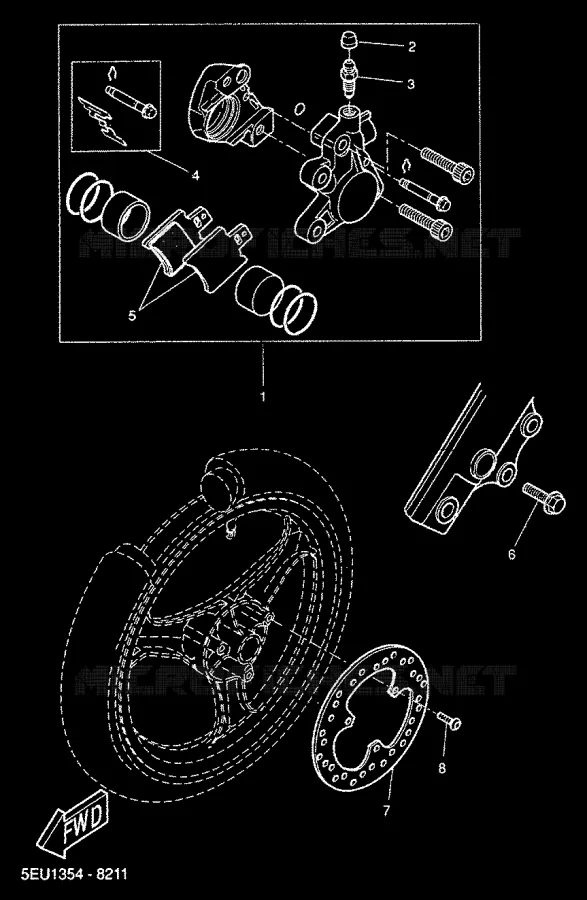 FRONT BRAKE CALIPER Yamaha SCOOTER 50 2000 FLIPPER  YH50