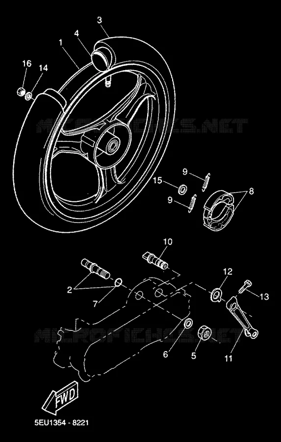 REAR WHEEL Yamaha SCOOTER 50 2000 FLIPPER  YH50