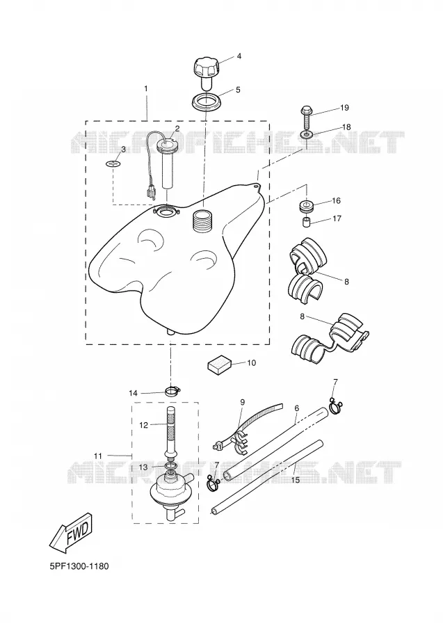 FUEL TANK Yamaha SCOOTER 50 2001 FLIPPER  YH50