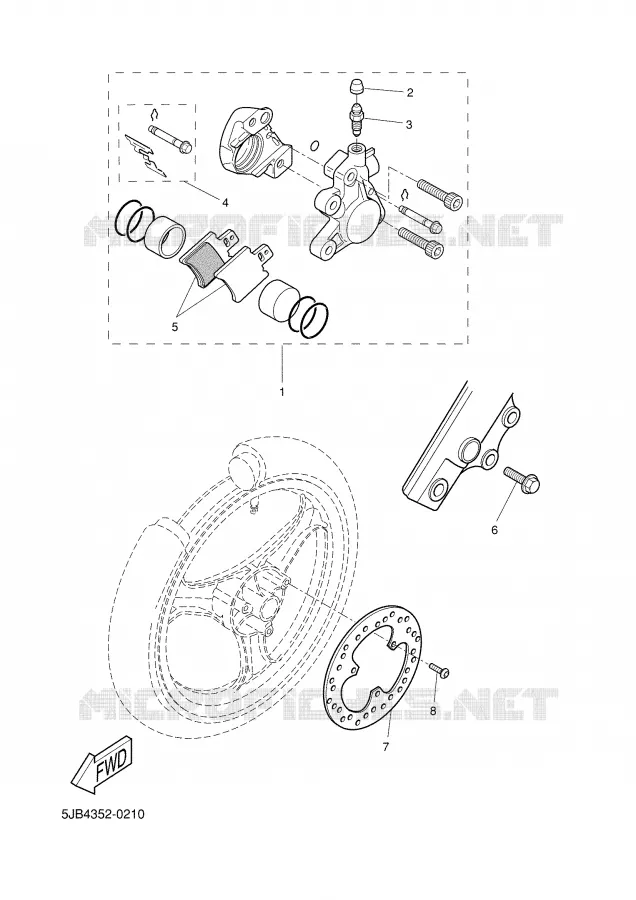 FRONT BRAKE CALIPER Yamaha SCOOTER 50 2001 FLIPPER  YH50
