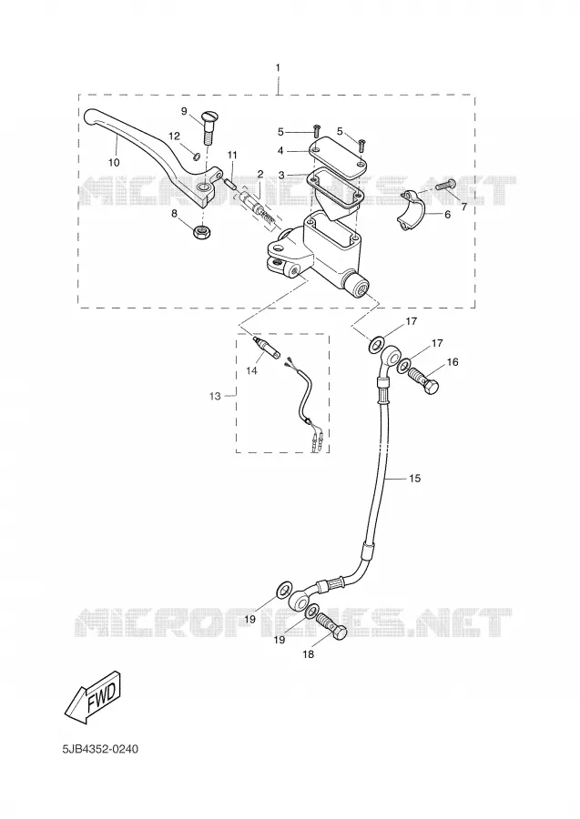 FRONT MASTER CYLINDER Yamaha SCOOTER 50 2001 FLIPPER  YH50