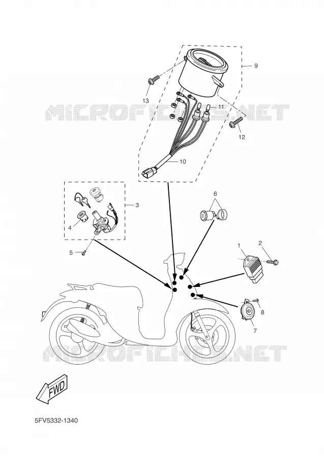 ELECTRICAL 1 Yamaha SCOOTER 50 2001 FLIPPER  YH50