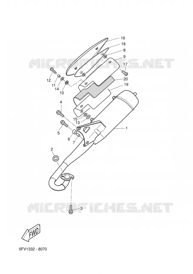EXHAUST Yamaha SCOOTER 50 2001 FLIPPER  YH50