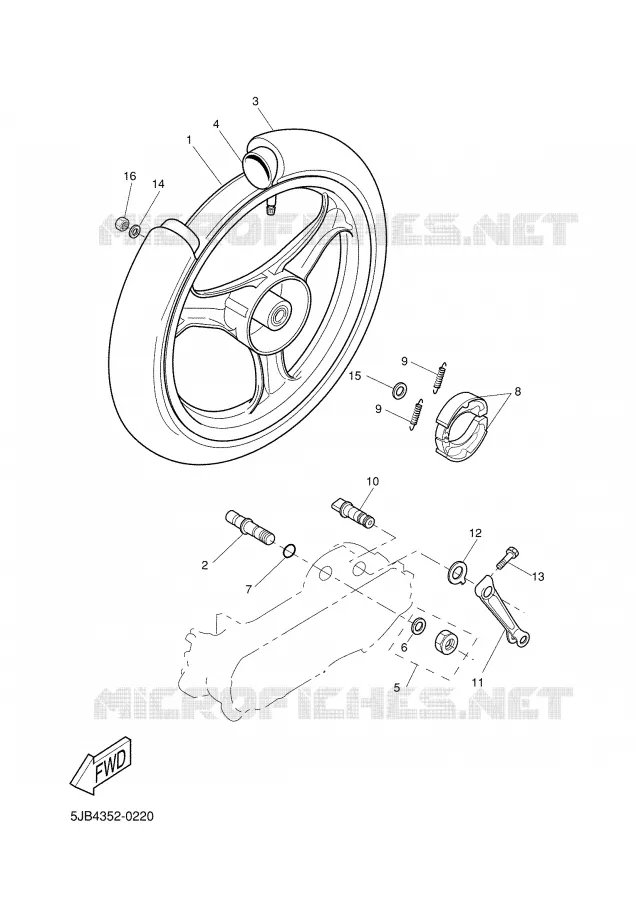 REAR WHEEL Yamaha SCOOTER 50 2002 FLIPPER  YH50