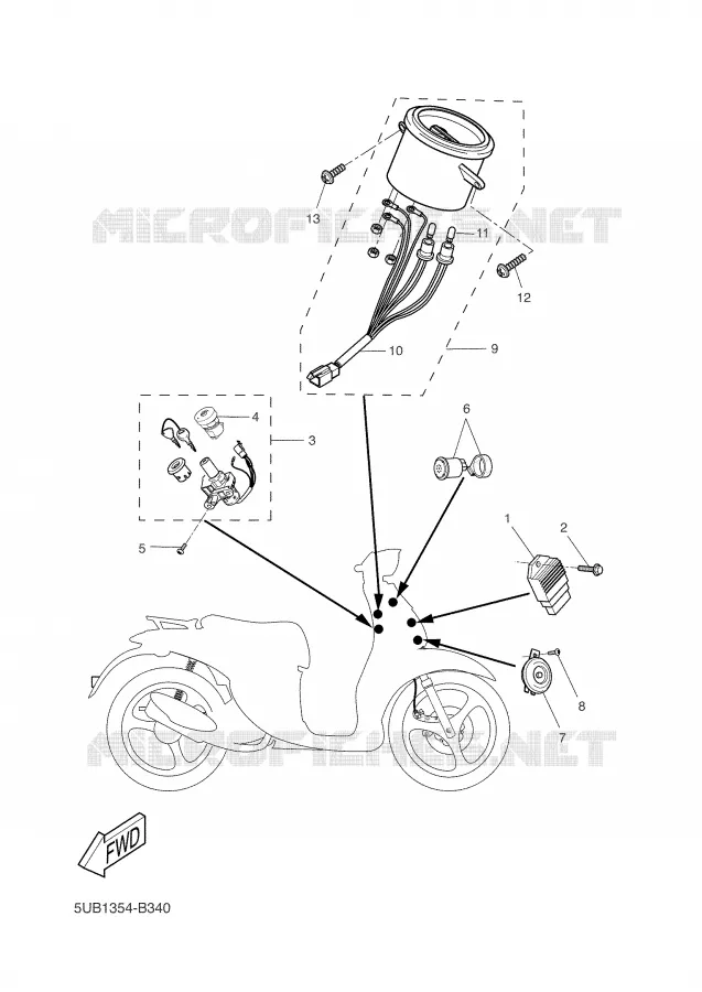 ELECTRICAL 1 Yamaha SCOOTER 50 2002 FLIPPER  YH50