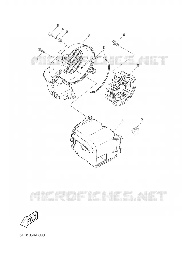 AIR SHROUD & FAN Yamaha SCOOTER 50 2003 FLIPPER  YH50