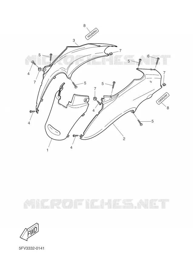 SIDE COVER Yamaha SCOOTER 50 2003 FLIPPER  YH50