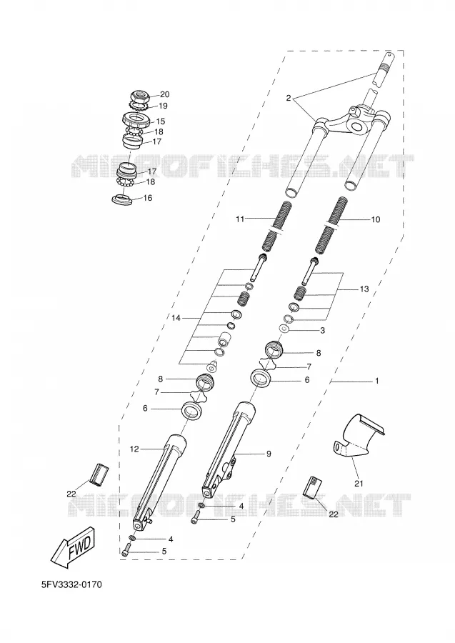 FRONT FORK Yamaha SCOOTER 50 2003 FLIPPER  YH50