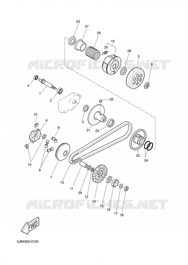 STARTER CLUTCH Yamaha SCOOTER 50 2003 WHY  YH50
