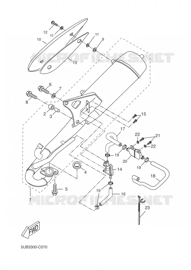 EXHAUST Yamaha SCOOTER 50 2004 WHY  YH50