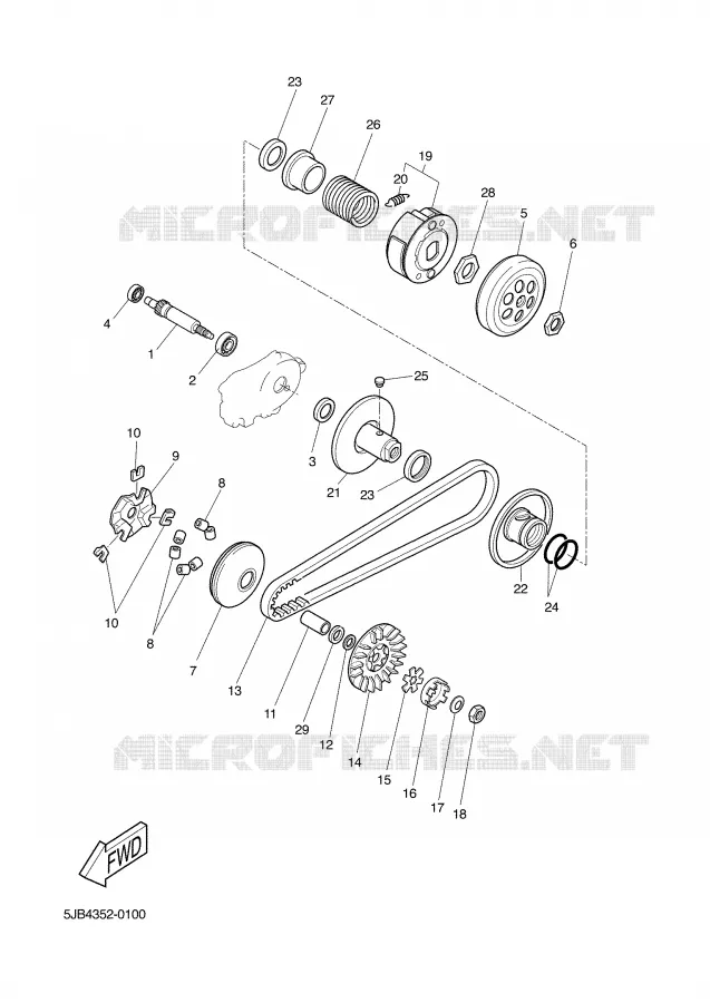 STARTER CLUTCH Yamaha SCOOTER 50 2005 WHY  YH50