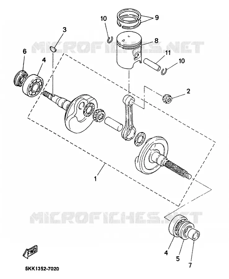 CRANKSHAFT / PISTON Yamaha SCOOTER 100 1999 YN  YN100