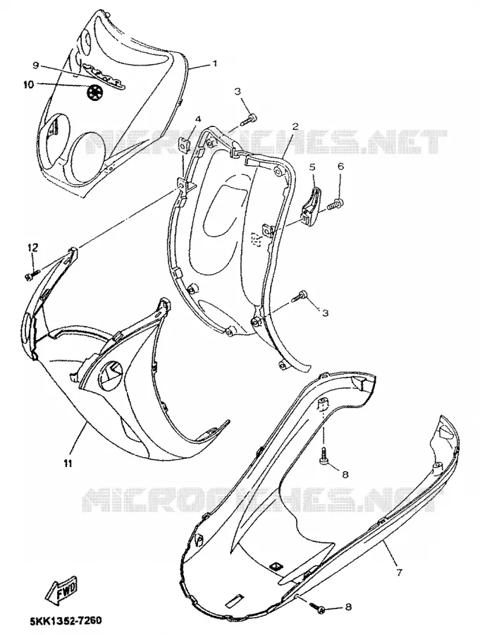 LEG SHIELD Yamaha SCOOTER 100 1999 YN  YN100