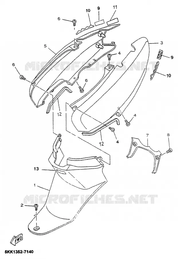 SIDE COVER Yamaha SCOOTER 100 1999 YN  YN100
