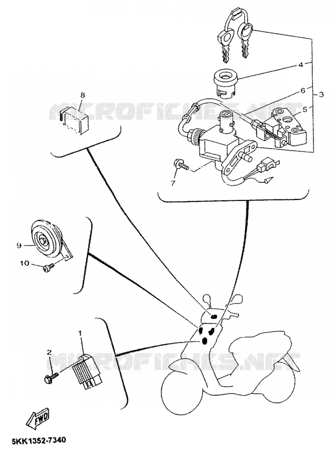 ELECTRICAL 1 Yamaha SCOOTER 100 1999 YN  YN100