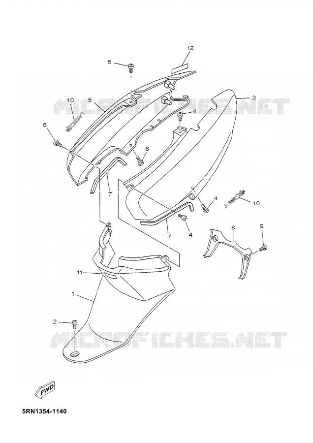 SIDE COVER Yamaha SCOOTER 50 2002 YN  YN50