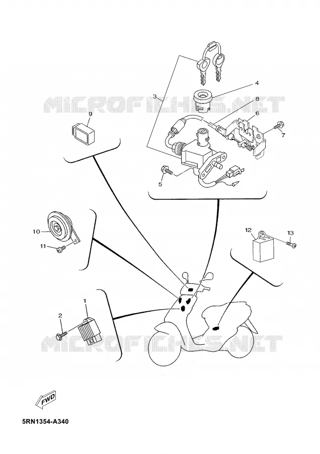 ELECTRICAL 1 Yamaha SCOOTER 50 2002 YN  YN50