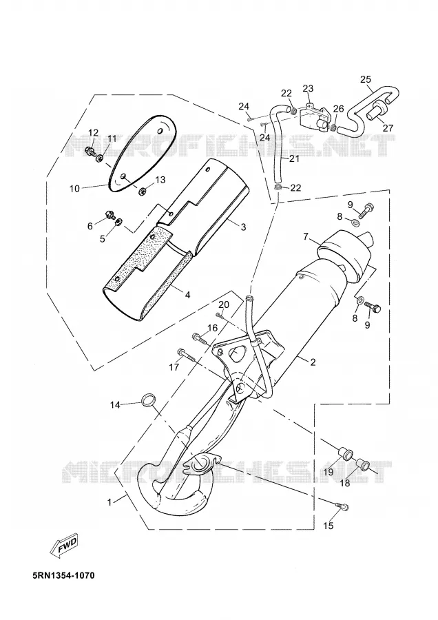 EXHAUST Yamaha SCOOTER 50 2002 YN  YN50