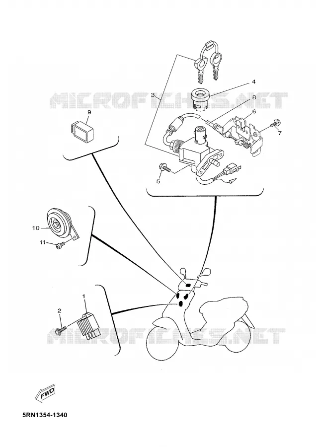 ELECTRICAL 1 Yamaha SCOOTER 50 2002 YN  YN50